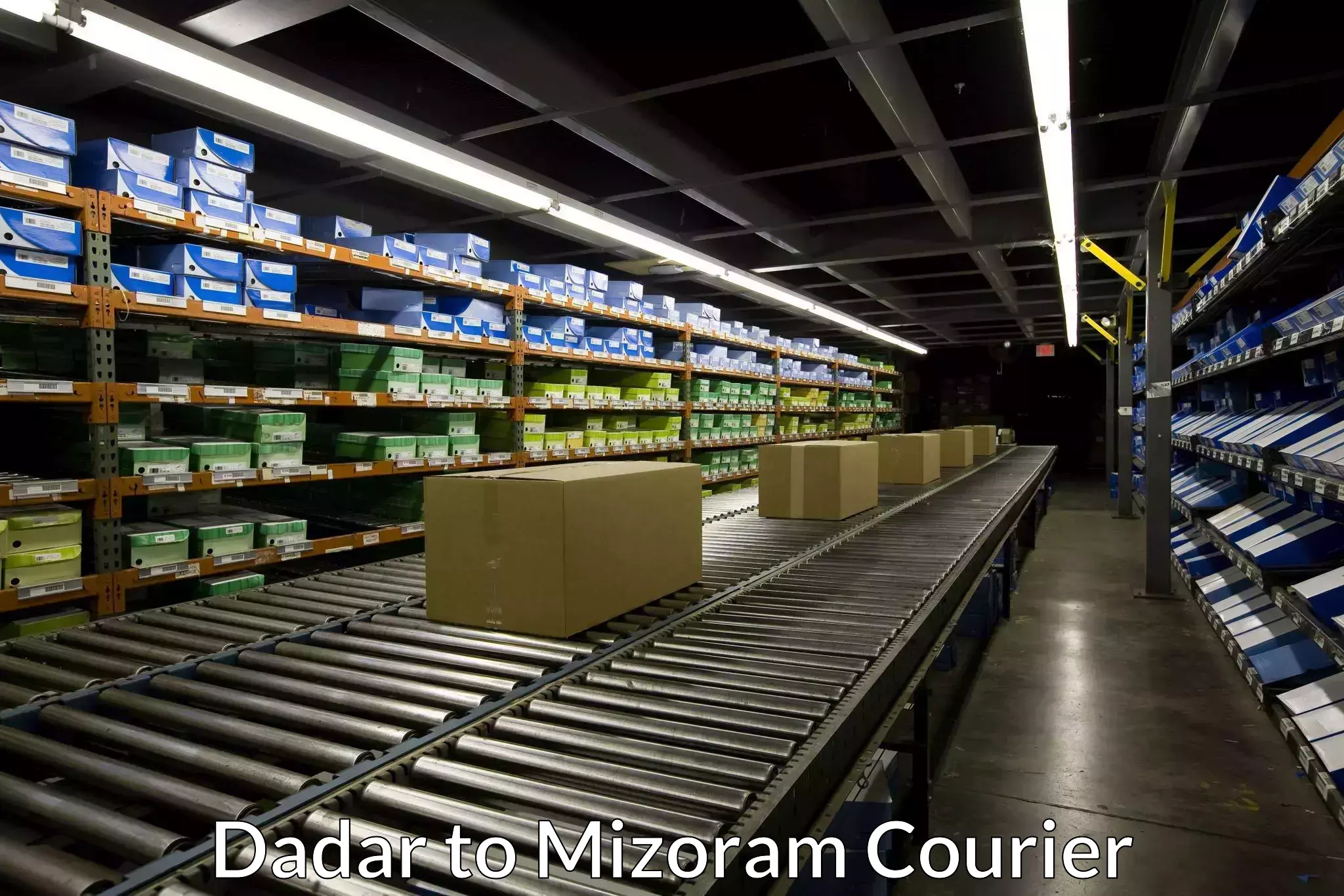 Courier service efficiency Dadar to Mizoram University Aizawl