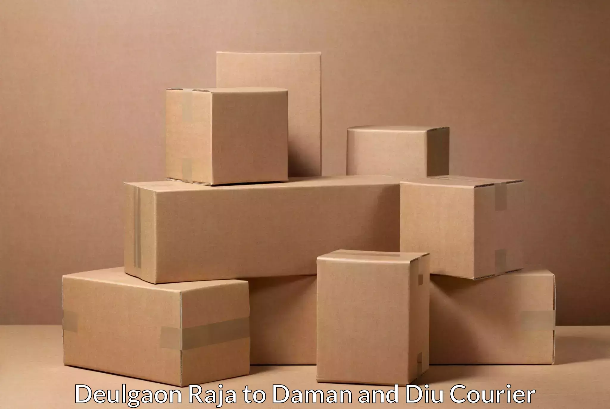 Large package courier Deulgaon Raja to Daman and Diu