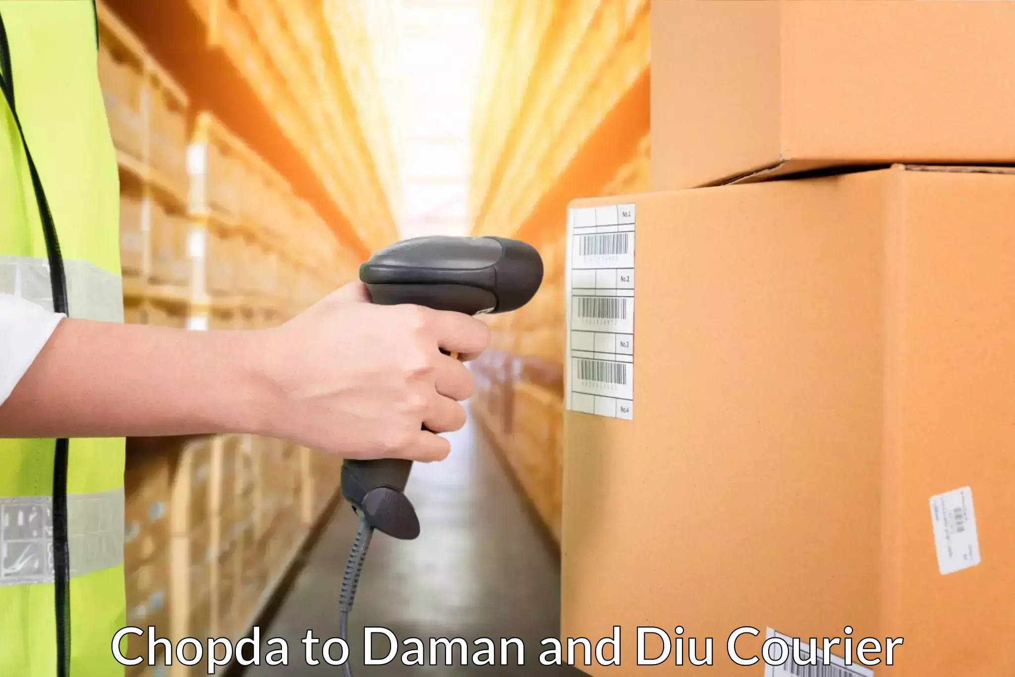 Automated parcel services Chopda to Daman and Diu
