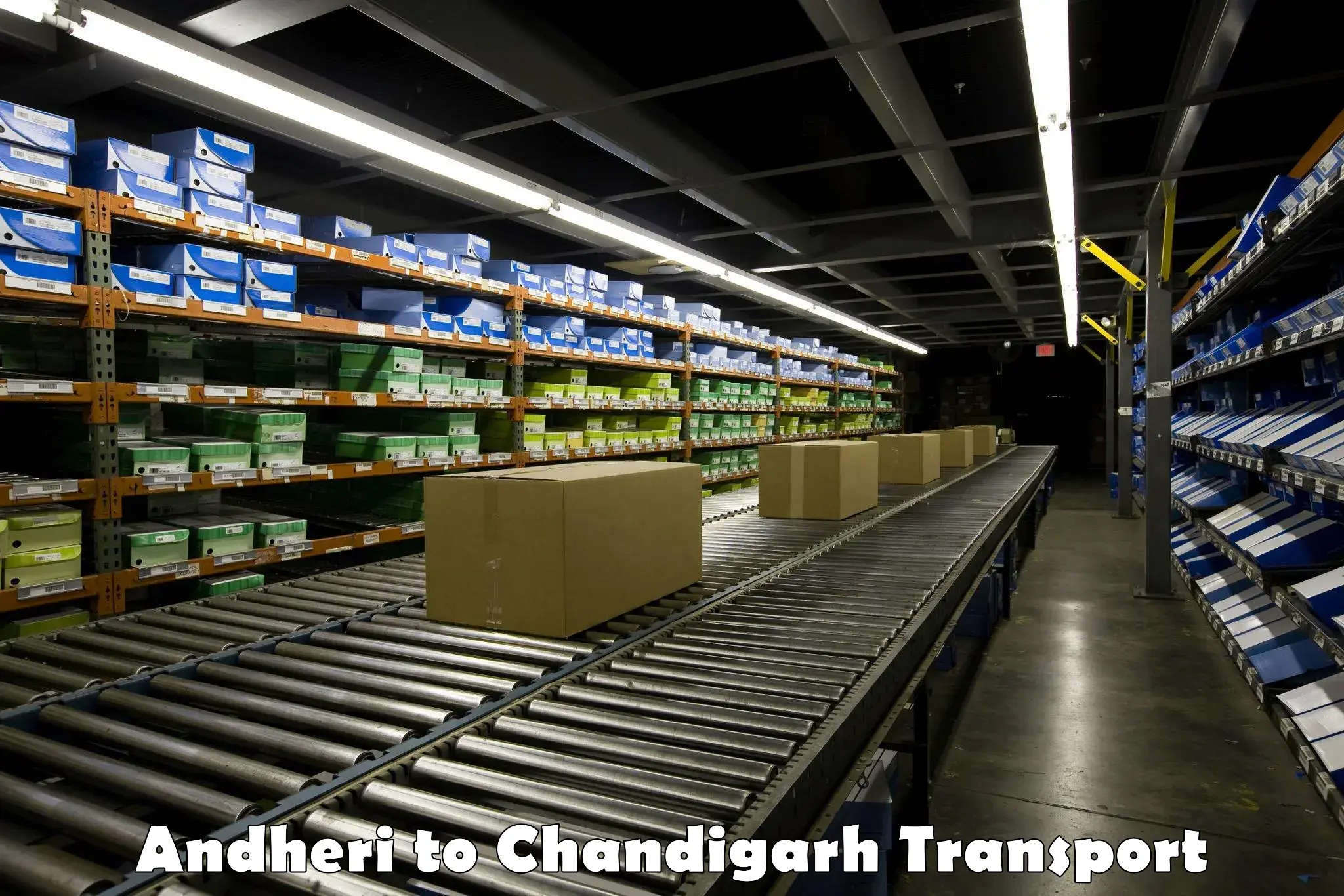 Two wheeler parcel service Andheri to Chandigarh