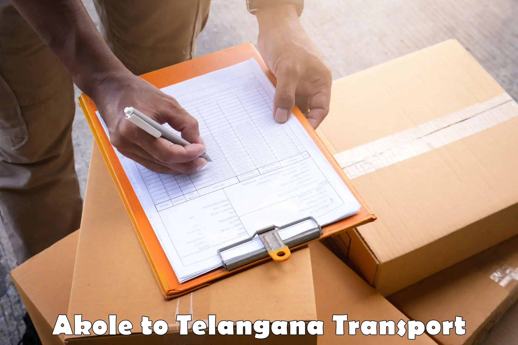 Nearest transport service Akole to Telangana