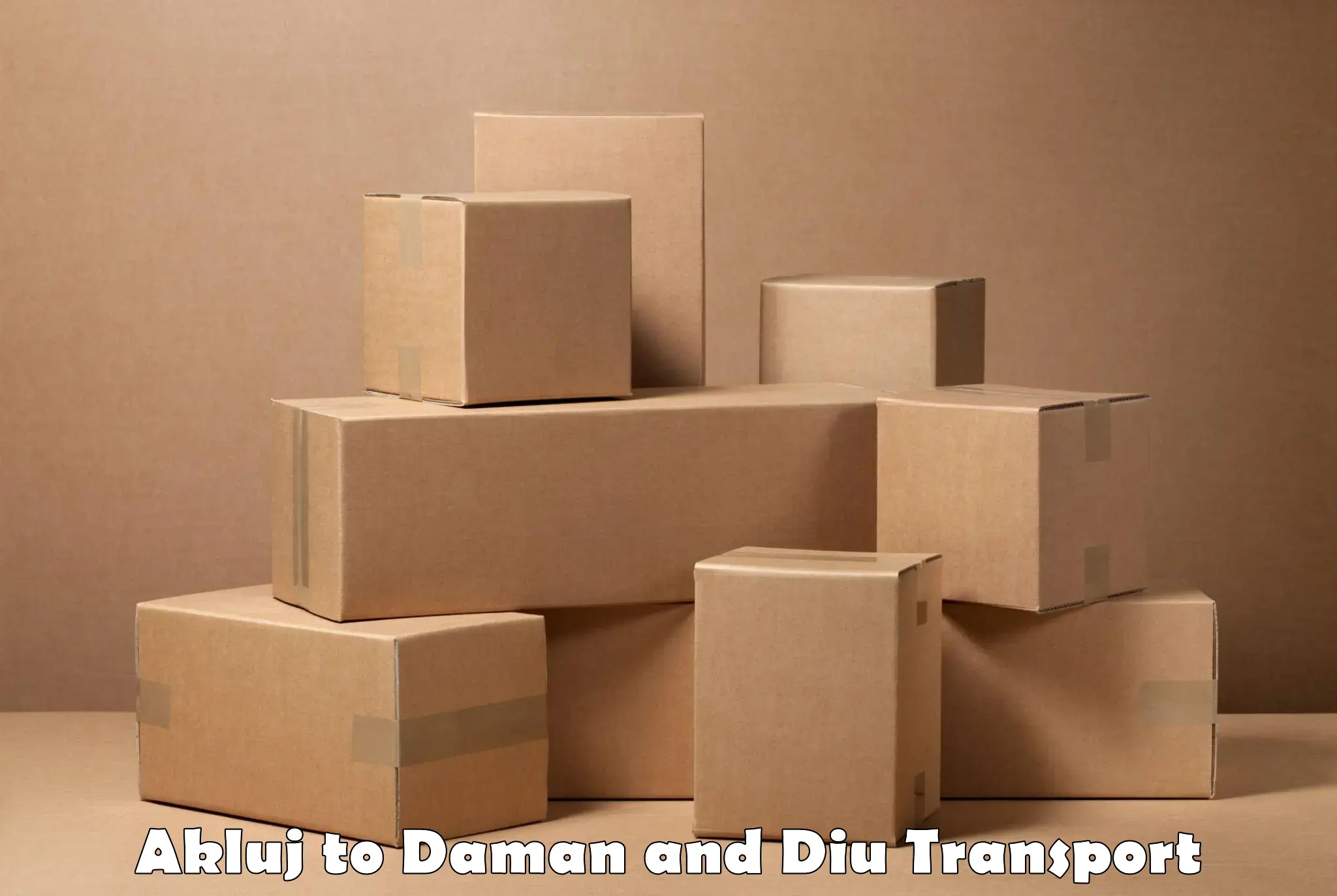 Transport shared services Akluj to Daman and Diu