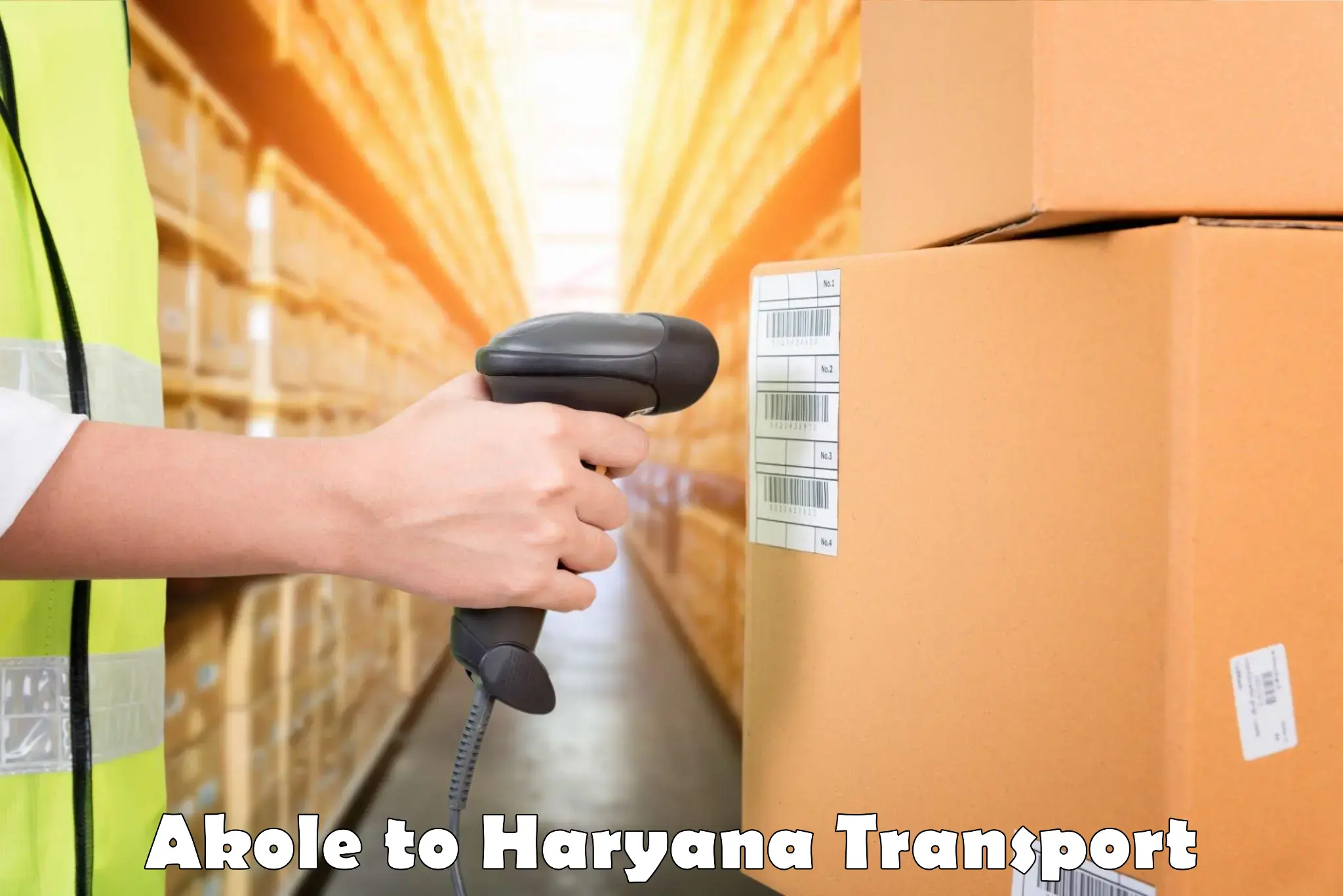 Two wheeler parcel service Akole to Haryana