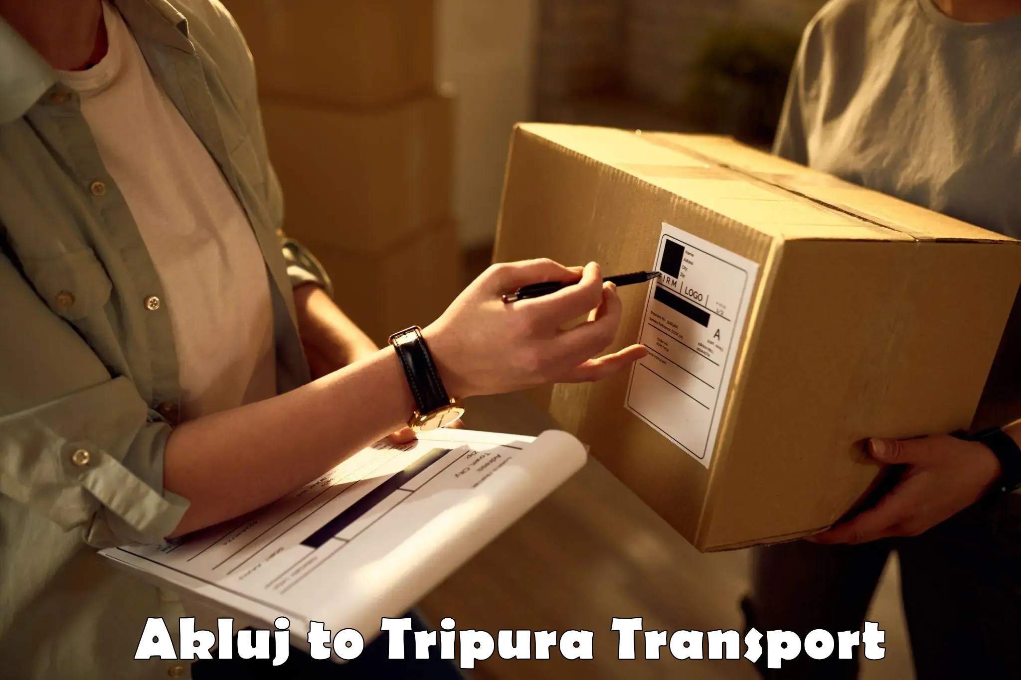 Two wheeler transport services Akluj to Teliamura