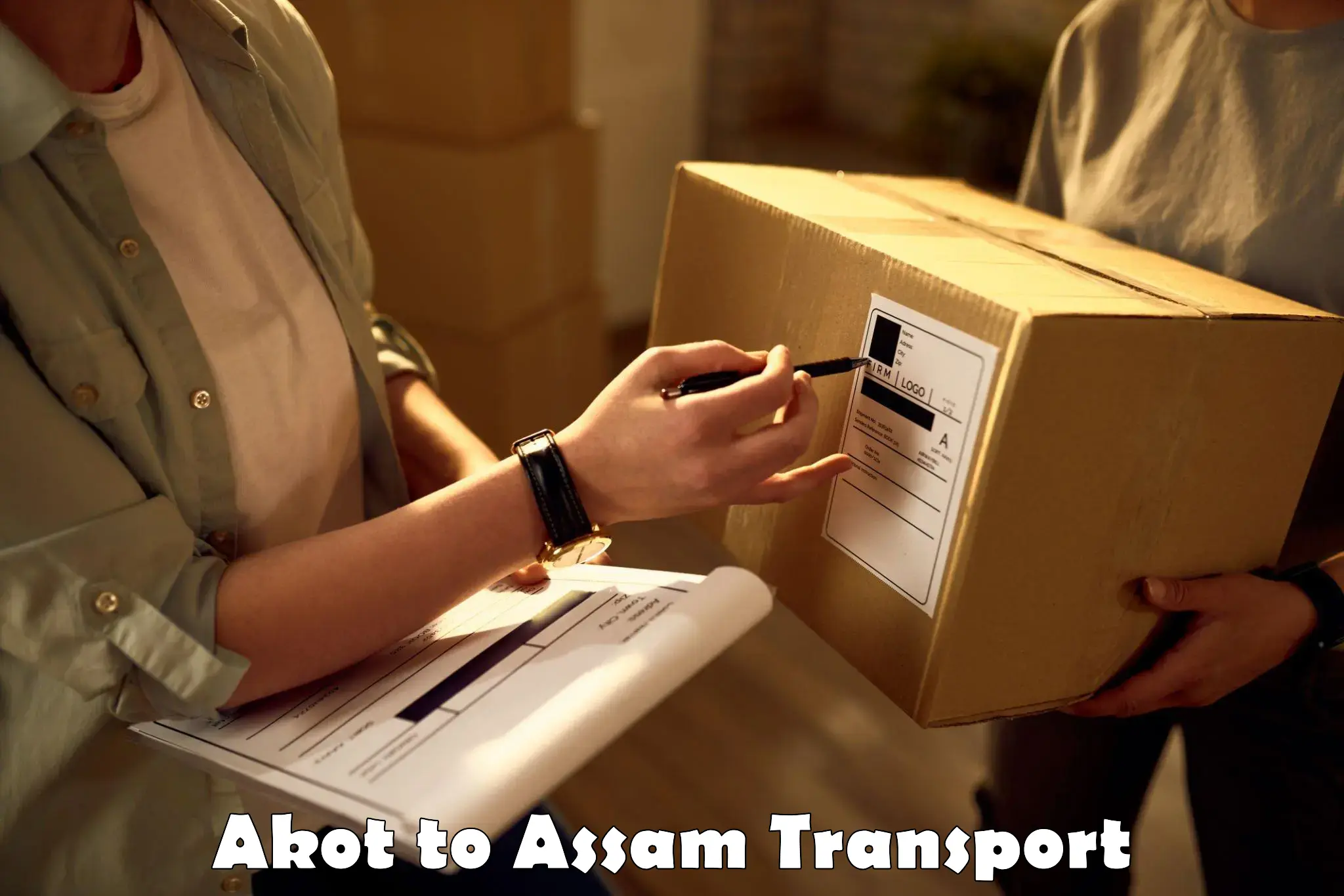 Vehicle parcel service Akot to Duliajan