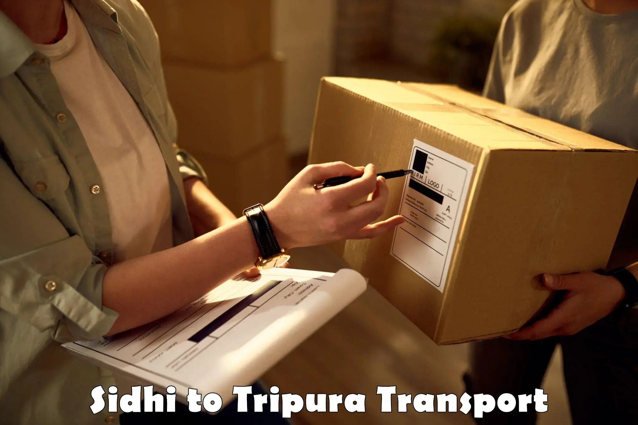Pick up transport service Sidhi to West Tripura